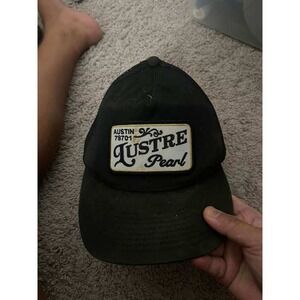 Lustre Pearl Austin 78701 Patch Black Trucker Hat Baseball Cap